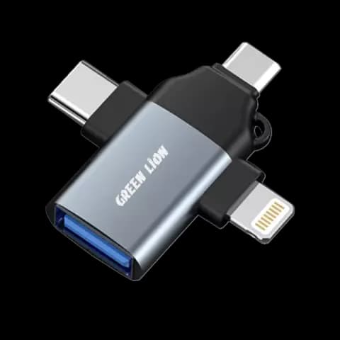 تبدیل 3 به 1 OTG گرین لاین مدل GN3IN1OTGGY
