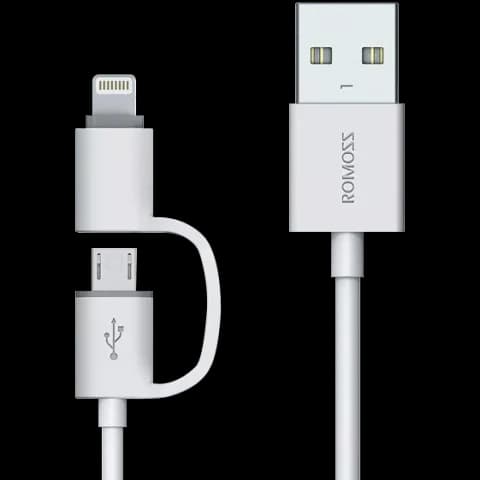 کابل شارژ 1 متری MICRO USB بهROMOSS LIGHTNING مدل CB20