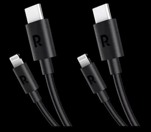 پک دوتایی کابل شارژ 1 متری و 2 متری Type-C به Lightning راوپاور مدل RP-CB066
