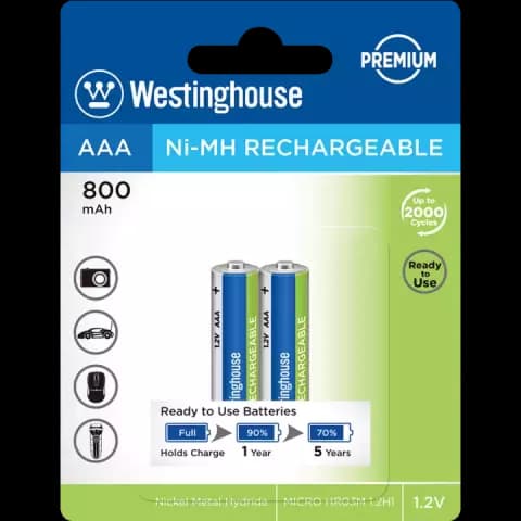 باتری نیم قلمی قابل شارژ WestingHouse ظرفیت 800 میلی آمپر ساعت