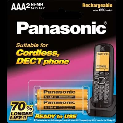 باتری نیم قلمی قابل شارژ PANASONIC ظرفیت 650 میلی آمپر ساعت