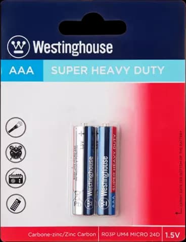 باتری نیم قلمی Westinghouse مدل SUPER HEAVY DUTY R03P-BP2
