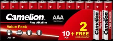 باتری نیم قلمی Camelion مدل PLUS ALKALINE LR03-SP10+2