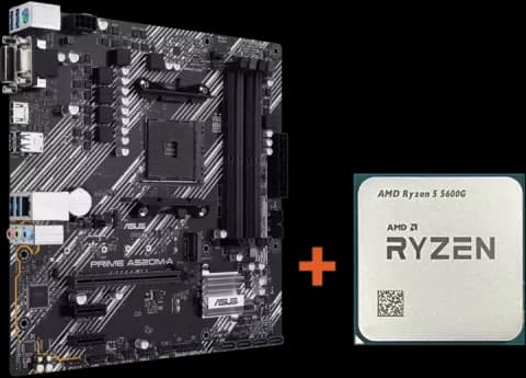 باندل مادربرد Asus Prime A520M-A به همراه پردازنده AMD Ryzen 5 5600G