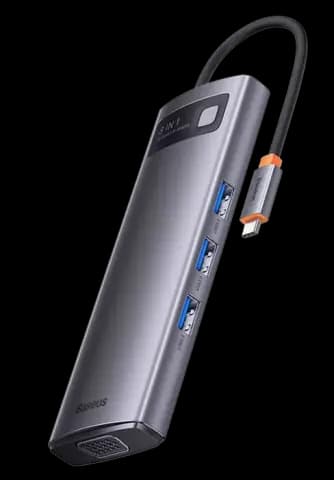 هاب 8 پورت Baseus مدل Metal Gleam BS-OH045 8 in 1