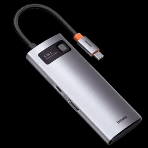 هاب 5 پورت Baseus مدل Metal Gleam 5 in 1 WKWG020013