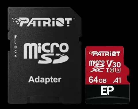 مموری کارت 64 گیگابایت Patriot مدل EP microSDXC کلاس 10 استاندارد UHS-I U3