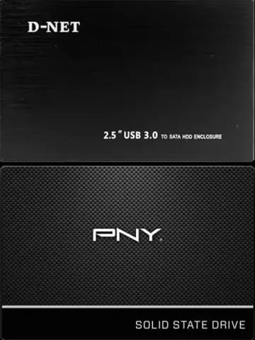 حافظه SSD اکسترنال 500 گیگابایت (حافظه SSD اینترنال 500 گیگابایت PNY به همراه باکس حافظه 2.5 اینچی D-NET)