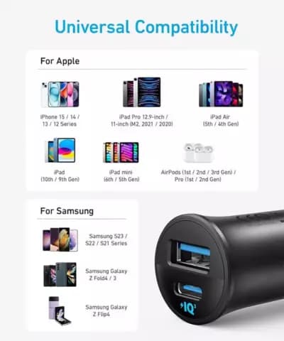 شارژر فندکی Anker مدل Ultra-Compact A2741