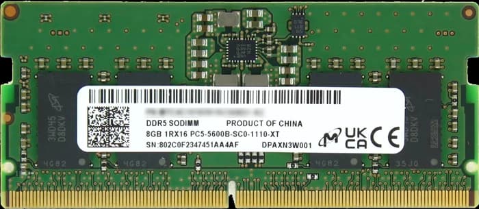 رم لپ تاپ  (8GB*1) 8 گیگابایت Micron مدل MTC4C10163S1SC56BD1 DDR5 5600MHz