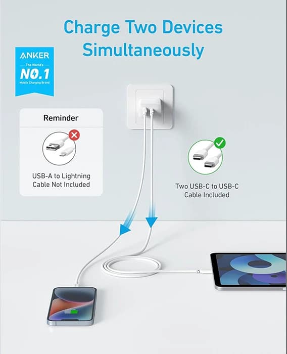 شارژر دیواری Anker مدل Charger 20W B2348G21 به همراه کابل Type-C