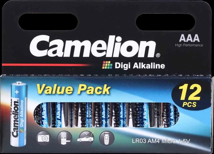 باتری نیم قلمی 12 عددی Camelion مدل Digi Alkaline LR03-HP12DG