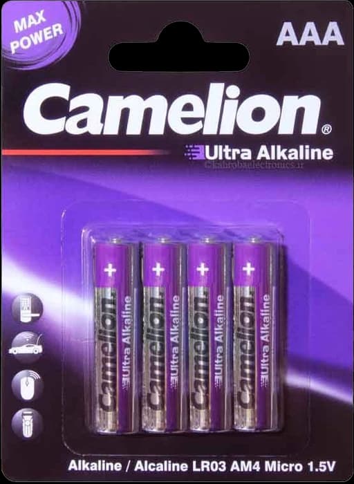 باتری نیم قلمی 4 عددی Camelion مدل Ultra Alkaline LR03-BP4UT