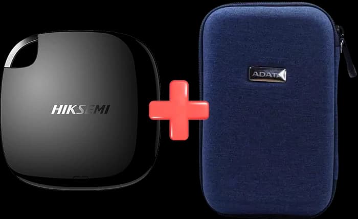 حافظه SSD اکسترنال 1 ترابایت HIKSEMI مدل HS-ESSD T100 به همراه کیف Adata