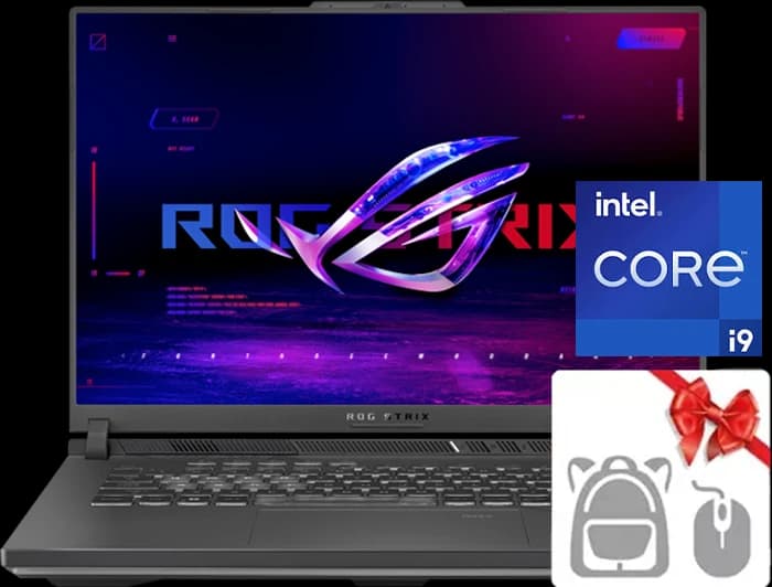 لپ تاپ گیمینگ 16 اینچ Asus مدل ROG Strix G16 G614JIR-N3043 (Core i9-14900HX-16GB-1TB SSD-RTX4070-FHD+-Backlight-BAG-Mouse)