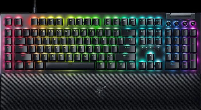 کیبورد سیمی مکانیکال گیمینگ Razer مدل BlackWidow V4 سوییچ سبز