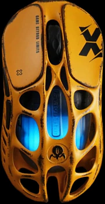 موس گیمینگ GravaStar مدل Mercury X Pro Battle Worn-Yellow Special Edition