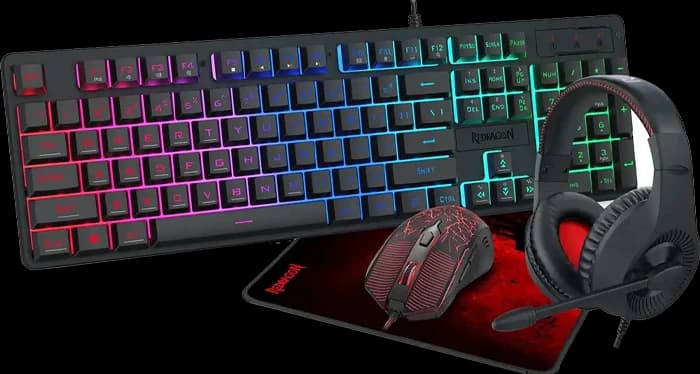 باندل کیبورد، موس، موس پد و هدست سیمی Redragon مدل Essentials S107P-BA