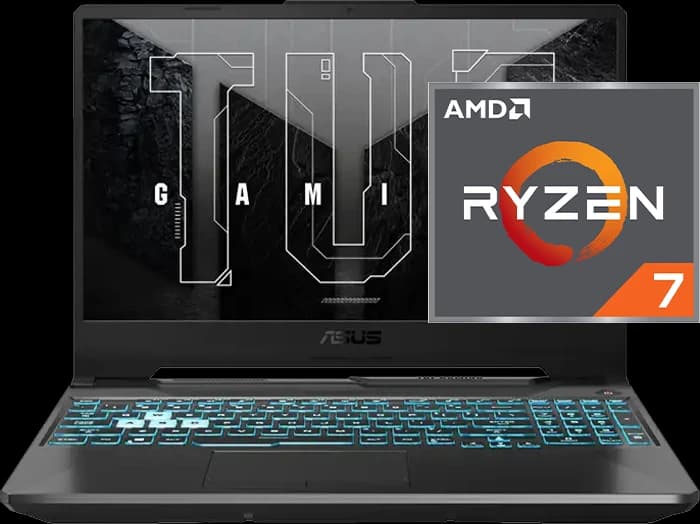 لپ تاپ گیمینگ 15.6 اینچ Asus مدل TUF FA506NCG-HN191 (R7 745SHS-16GB-512GB SSD-RTX 3050-FHD-Backlit)