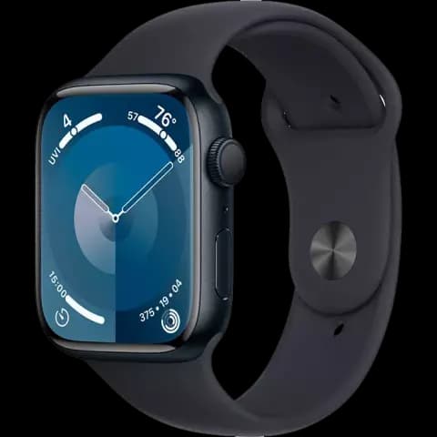 ساعت هوشمند اپل واچ سری 9 مدل 45MM Midnight Aluminium Case با بند اسپورت مشکی