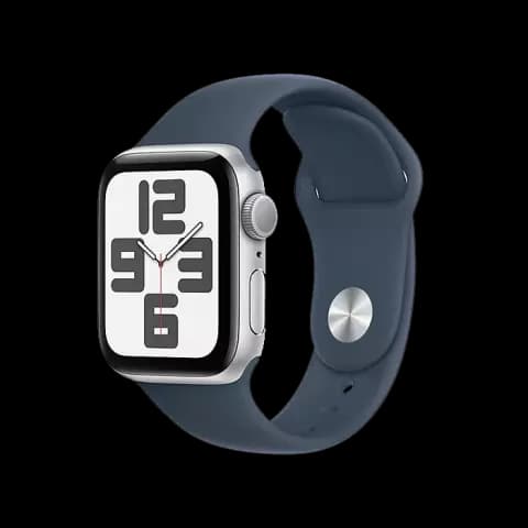 ساعت هوشمند اپل واچ سری SE مدل 44MM Silver Aluminium Case با بند اسپورت آبی