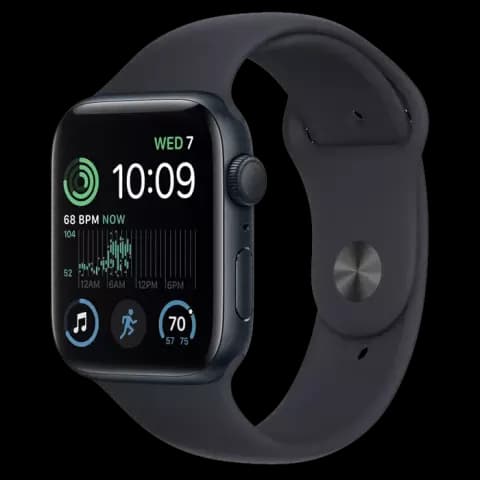 ساعت هوشمند اپل واچ سری 2022 SE مدل 44MM M/L Midnight Aluminum Case با بند اسپورت مشکی