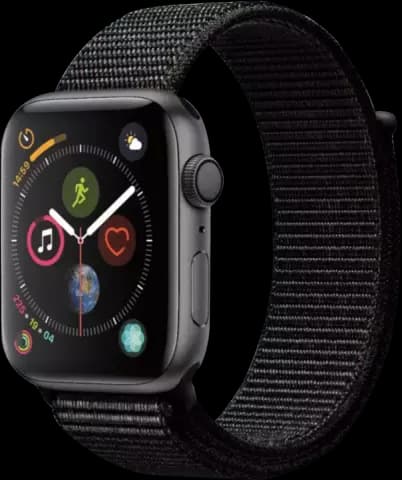 ساعت هوشمند APPLE SERIES 4 مدل 44MM SPACE GRAY Aluminum Case با بند اسپورت لوپ مشکی
