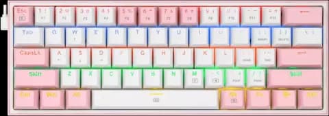 کیبورد سیمی گیمینگ Redragon مدل Fizz Rainbow K617-R با سوییچ آبی