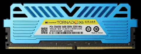 رم دسکتاپ (16GB*1) 16 گیگابایت TwinMOS مدل TORNADOX6 DDR4 3200MHz