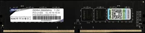 رم دسکتاپ (8GB*1) 8 گیگابایت Gloway مدل WAR DDR4 2666 (2400)MHz