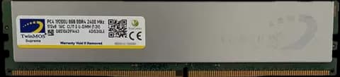 رم دسکتاپ (8GB*1) 8 گیگابایت TwinMOS مدل MDD48GB2400DSB DDR4 2400MHz