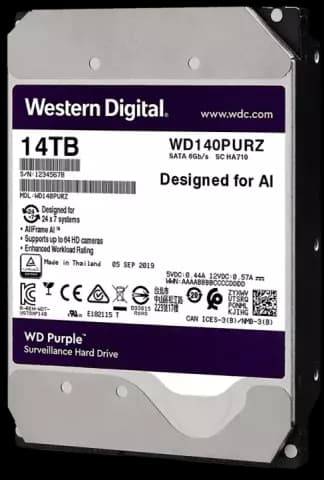 هارد اینترنال 14 ترابایت WD مدل PURPLE SURVEILLANCE WD140PURZ 