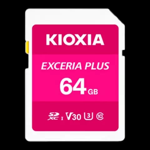 مموری کارت 64 گیگابایت KIOXIA مدل EXCERIA PLUS کلاس 10 استاندارد UHS-I U3 همراه با آداپتور