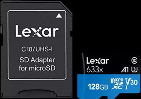 مموری کارت 128 گیگابایت Lexar مدل High Performance 633X همراه با آداپتور