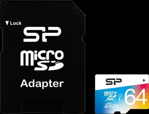 مموری کارت 64 گیگابایت Silicon Power مدل Elite کلاس 10 استاندارد UHS-I U1 همراه با آداپتور