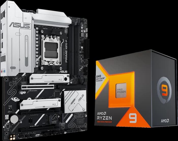 باندل مادربرد Asus Prime X870-P به همراه پردازنده AMD Ryzen 9 7900X3D