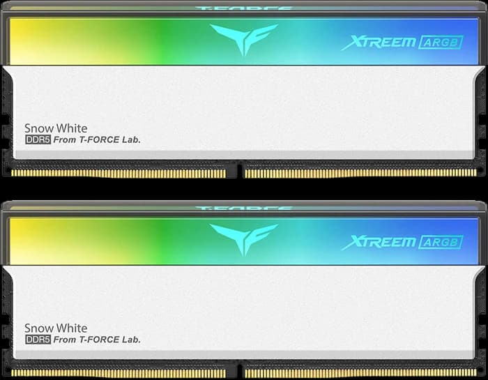 رم کامپیوتر 32 گیگابایت (16GB*2) TeamGroup مدل XTREEM ARGB DDR5 WHITE 6000MHz