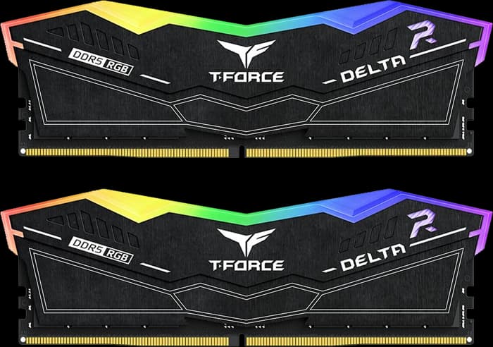 رم کامپیوتر 16 گیگابایت (8GB*2) TEAMGROUP مدل T-FORCE DELTA RGB DDR5 6000MHz CL38