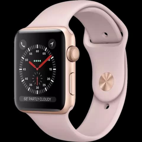 ساعت هوشمند APPLE SERIES 3 مدل A1858 MQKW2LL/A 38MM با بند اسپورت رز گلد
