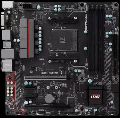 مادربرد MSI DDR4 مدل B350M MORTAR