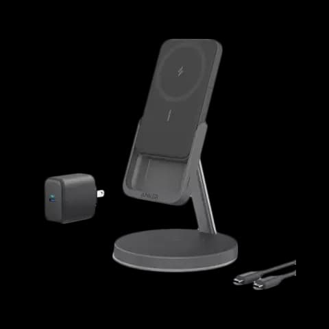 پایه نگهدارنده و پاور بانک 5000 میلی آمپر ساعت و شارژر بی سیم Anker مدل 633Magnetic Wireless Charger (MagGo) B25A72