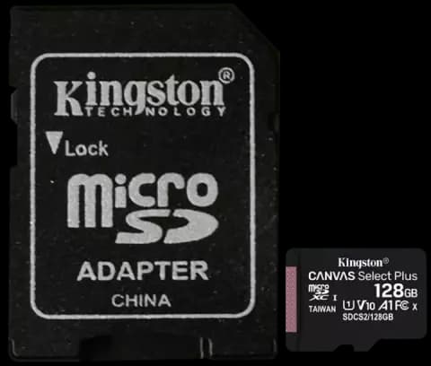 مموری کارت 128 گیگابایت Kingston مدل Canvas Select Plus همراه با آداپتور