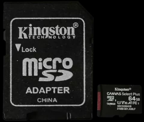 مموری کارت 64 گیگابایت Kingston مدل Canvas Select Plus همراه با آداپتور